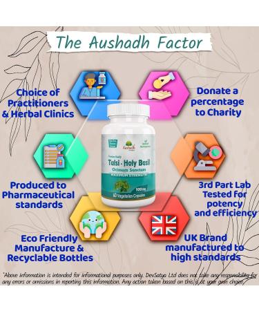 Organic Holy Basil (Tulsi) Capsules - Natural Stress Relief and Immune Support - Buy Online on GoSupps.com