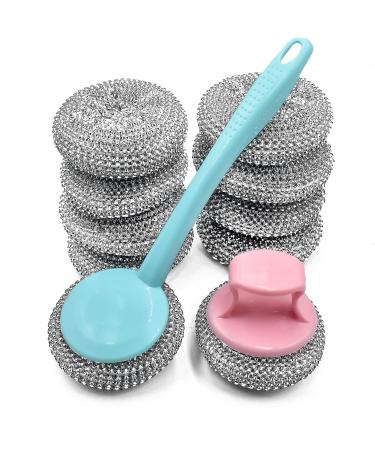 10 Pack Stainless Steel Sponges, Scrubbing Scouring Pad, Steel Wool Scrubber for Kitchens, Bathroom and More - Buy Online on GoSupps.com