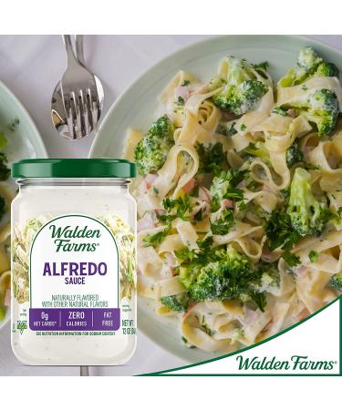 Walden Farms Light Alfredo Sauce 12 oz - Sugar, Fat, Calorie & Dairy Free, Vegan Friendly - Ideal for Pasta, Noodles, Chicken & Fresh Recipes - Buy Online on GoSupps.com