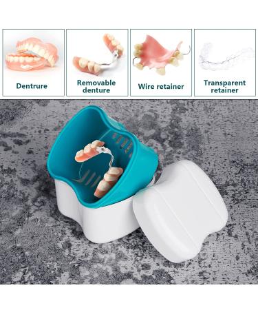 Scotte Denture Case with Brush and Basket - Retainer & Denture Container for Travel - Green - Buy Online on GoSupps.com