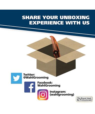 Wahl Beard Mustache Folding Comb for Men - Handcrafted Cellulose Acetate - Smooth Rounded Teeth - Model 3326 - Buy Online on GoSupps.com