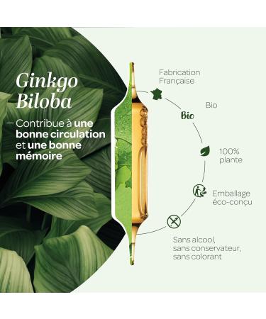 SUPERDIET - GINKGO BILOBA ORGANIC - Circulation & Memory - Manufacture and Origin France - 20 ampoules of 15 ml - Buy Online on GoSupps.com