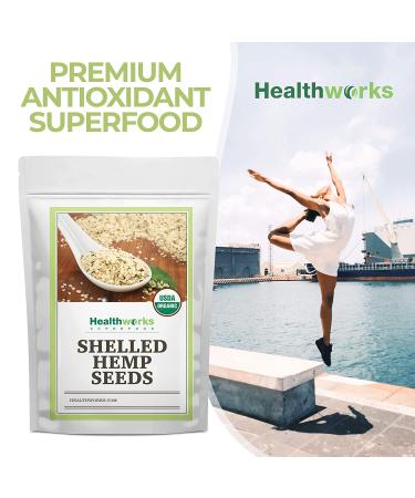 Healthworks Organic Shelled Hemp Seeds - 32 Ounces | Omega 3 & 6, Fiber, Protein | Canadian/European Sourced | Great for Shakes, Smoothies, Oatmeal - Buy Online on GoSupps.com