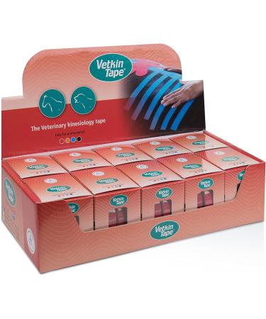 Vetkintape Kinesiology Tape for Animals - Red (3cm x 5m) | Latex-Free T V-Certified Kinesiotape for Horses & Dogs | 25% Stronger Adhesive | Pack of 2 Rollers - Buy Online on GoSupps.com