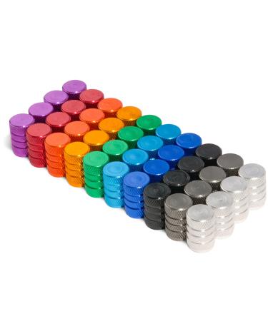 Domain Cycling Schrader Valve Cap (40 Pack)  Multi-Color Aluminum Schrader Bicycle Bike Tire Caps  No Tools Required