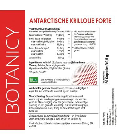 Feelgood Shop BV ANTARKTIS KRILL OIL FORTE OMEGA 3 with SuperbaBoost highdose omega3 fatty acids DHA & EPA with astaxanthin and choline very good bioavailability 60 capsules - Buy Online on GoSupps.com