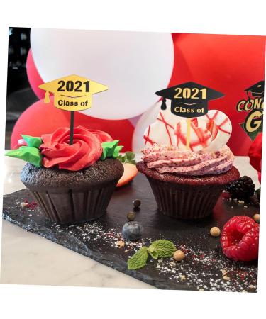 Alipis 2 Sets 12pcs 2021 Cake Insert Graduation Food Picks Congrats Cardstock Topper Grad Cupcake Toppers 2021 Graduation Decorations Ice Cream Toppers Acrylic Dessert Graduation Season - Buy Online on GoSupps.com