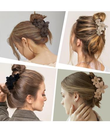 4pcs Flower Hair Clips for Women | Matte Hawaiian Hair Accessories - Strong Hold Claw Clips - Buy Online on GoSupps.com