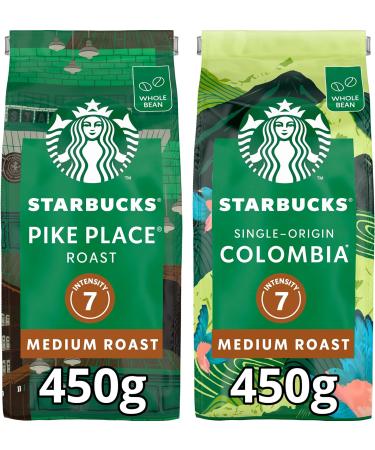 STARBUCKS Pike Place Roast Single-Origin Colombia Whole Bean Coffee 450g (Pack of 4) - Buy Online on GoSupps.com