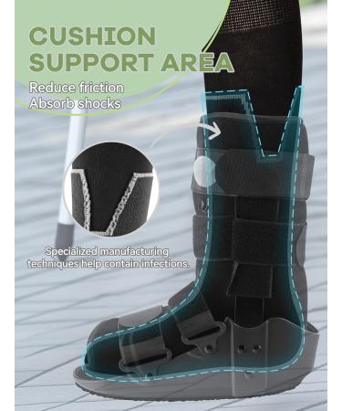 Buy Bamboo Viscose Walking Boot Socks (2 Pairs) - Lightweight Cast Sock Liners for Fracture Boots - Black - Buy Online on GoSupps.com