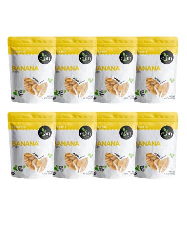 Elan Organic Banana Chips 8 Pack, 38.4 Oz, Non-GMO, Vegan, Gluten-Free