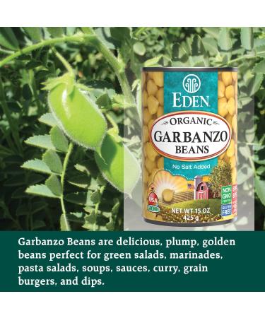 Eden Organic Garbanzo Beans 15 oz (Pack of 12) - No Salt Added | Buy Online - Buy Online on GoSupps.com