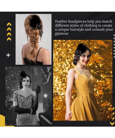 Dilunave Feather Headband Flapper Headpiece 1920s Accessories for Women Vintage Headband with Crystal Accessories for Art Decor Pageant Themed Party - Buy Online on GoSupps.com