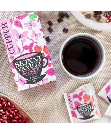 Cupper Organic Fruit Tea - Skinni Vanilli Strawberry Tea 20 Unbleached Bags Eco-Friendly & Fair Trade - Buy Online on GoSupps.com