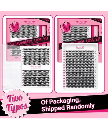 PRO DIY Eyelash Extension Kit - 280 PCs Individual Eyelashes Applicator & Brush for Beginners | 30D+40D 9-15 Mix - Buy Online on GoSupps.com