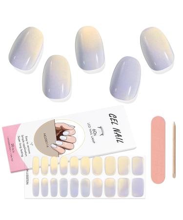 Kalolary Gel Nail Polish Strips Nail Gel Art Sticker Waterproof Full Nail Wraps Decal Sets with Nail File and Stick for Women Girls Nail Art Decor (UV/LED Lamp Required) (C)