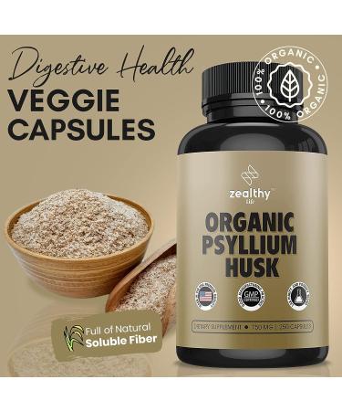 Psyllium Husk Capsules 250 Count - All-Natural Fiber Supplement for Gut Health - Buy Online on GoSupps.com