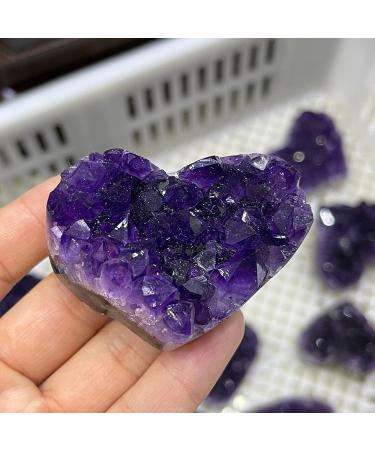 Amethyst Crystals Natural Uruguay Amethyst Quartz Crystal Heart Cluster Specimen JIZTGEDM 4-5cm - Buy Online on GoSupps.com