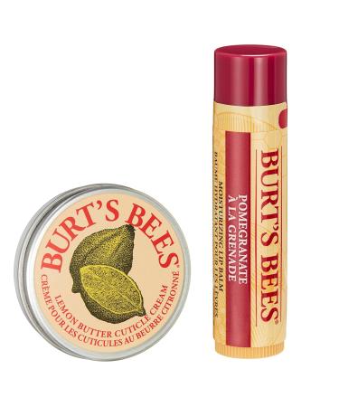 Shop Burt's Bees 2-Part Moisturizing Gift Set | Natural Pomegranate Lip Balm & Lemon Butter Cream - Perfect for Hydration - Buy Online on GoSupps.com