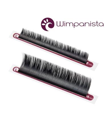 Volume Eyelashes D Curl - 0.05mm Silk Eyelash Extensions (8-14mm Mix) - Wimpanista - Premium Volume Lashes - 16 Strips - Buy Online on GoSupps.com