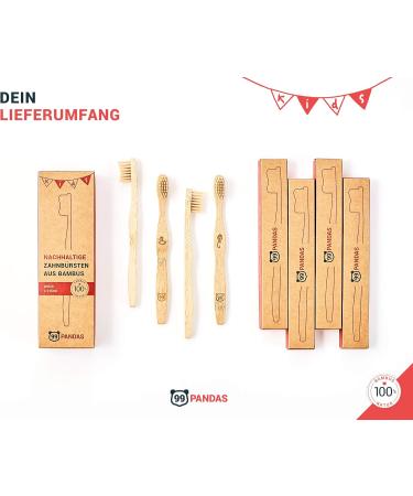 99pandas | Sustainable Bamboo Children's Toothbrush Set | Plastic-Free | Extra Small Soft Bristles for Healthy Teeth - Buy Online on GoSupps.com