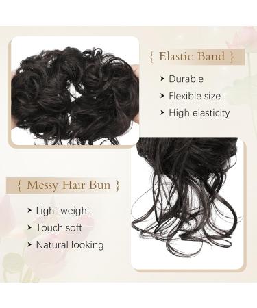 Sofeiyan Messy Bun Hair Piece Curly Wavy Hair Bun Extensions Synthetic Tousled Updo with Tendrils Hairpieces Bun Donut Accessories Scrunchies for Women Black - Buy Online on GoSupps.com