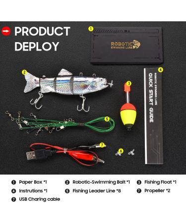 Robotic Swimming Fishing Lures with USB Rechargeable LED Lights - Multi Jointed Swimbaits for Hard Lures Tackle - Buy Online on GoSupps.com