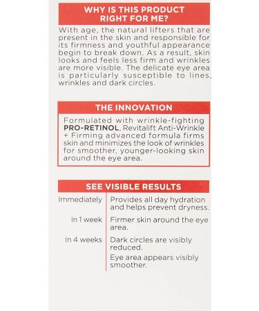 L'Oreal Revitalift Anti-Wrinkle Eye Treatment 0.5 oz - Firming Formula - Buy Online on GoSupps.com