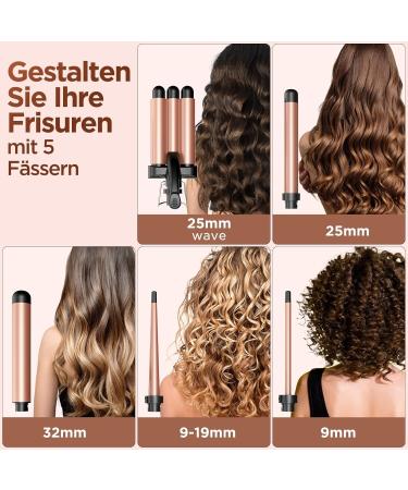 Buy Bestope 5 in 1 Mix Curling Iron Set - Adjustable Temperature 5 Barrels for Large Curls PTC Quick Heat - Perfect for International Shipping - Buy Online on GoSupps.com