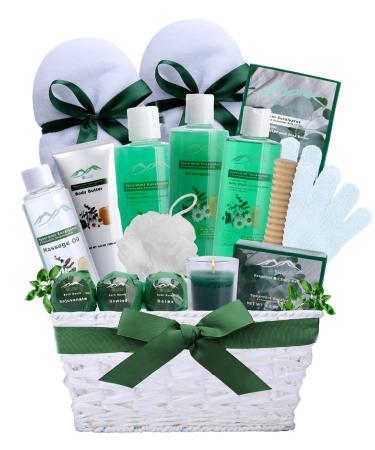 Spearmint Eucalyptus XL Bath & Body Spa Gift Basket. Aromatherapy Meditation & Pampering Bath Basket. Natural & Sulfate Free Relaxation Gift Care Package for Men & Women. Best Bath Gift Set - Buy Online on GoSupps.com