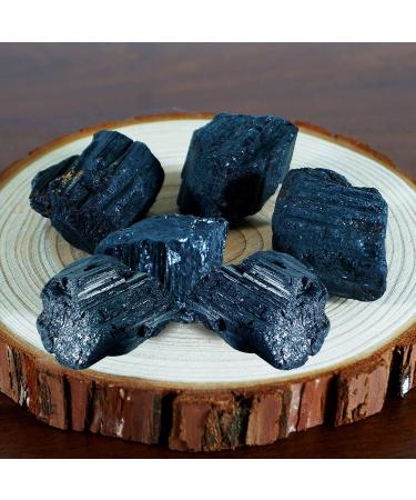 20pcs Raw Black Tourmaline Obsidian Stones for Protection and Spiritual Meditation - Soulnioi Crystals - Buy Online on GoSupps.com