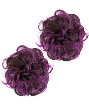 IMISSU 2-Piece Messy Bun Hair Tie Extensions | Wavy Curly Chignon Headband in Brown Rose for Effortless High-Up Hairstyles - Buy Online on GoSupps.com