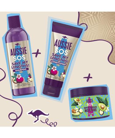 Aussie SOS Save My Lengths Instant Detangling Conditioner 200ml - Vegan Formula for Damaged & Frizzy Hair - Buy Online on GoSupps.com