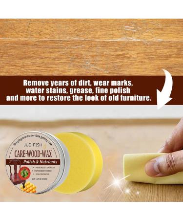 Furniture Wax | Healthy Safe Environmental Wood Cleaner | Bees Wax with Protective Layer Preserve Natural Beauty Beeswax Furniture Polish for Floor Tables Chairs 150g+sponge - Buy Online on GoSupps.com