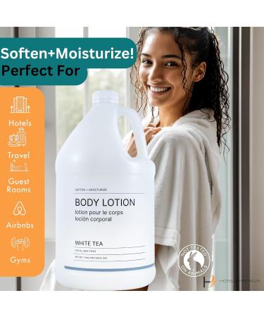 Hotel Emporium 1 Gallon Bulk Body Lotion Refill - Cruelty-Free White Tea Scent for Hotels Motels & Gyms - Essential Guest Bathroom Supplies - Buy Online on GoSupps.com