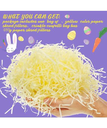 Easter Grass Filler for DIY Gift Packaging & Decor - Light Yellow 9oz - Buy Online on GoSupps.com
