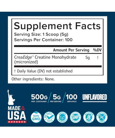 Creatine Monohydrate Powder 500g Supports Muscle Growth Strength & Cognitive Function* 5g per Serv - 100 Servings Pure Micronized Creatine for Enhanced Performance Unflavored 17.9 oz 1.12 Pound (Pack of 1) - Buy Online on GoSupps.com