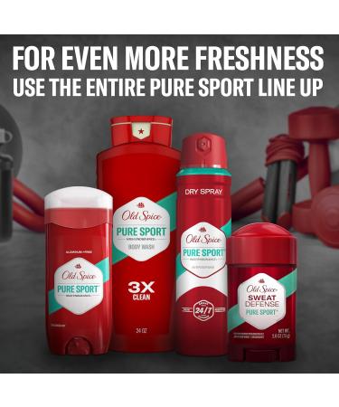 Old Spice Refreshing Body Wash for Men High Endurance 3X Defense 24/7 Shower Fresh with Long Lasting Scent Pure Sport Scent 24 oz (Pack of 2) - Buy Online on GoSupps.com
