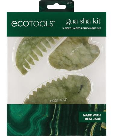 EcoTools Limited Edition Gua Sha Kit Scalp Body & Face Jade Stone Gua Shas Sculpt Depuff & Massage 3 Piece Gift Set Gua Sha Set 3CT - Buy Online on GoSupps.com
