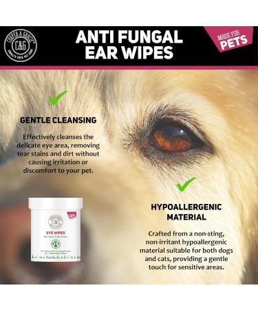 Dog Eye Wipes | Tear Stain Remover For Dogs Eyes | Remove Dog Eye Crust & Eye Discharge | Biodegradable Pre-soaked Textured | Safe & Easy Cleaning For Dogs & Cats | Pack Of 100 - Buy Online on GoSupps.com