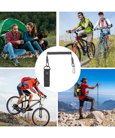 Elastic Safety Rope with Spiral Carabiner - Tactical Lanyard for Keys Fishing & Camping - Lightweight & Compact - Buy Online on GoSupps.com