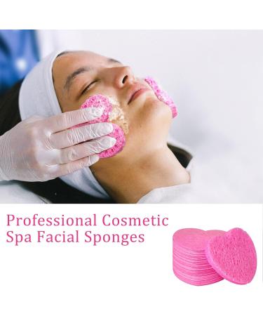 60-Count Kickleen Heart Shape Facial Sponges | 100% Natural Compressed Cellulose | Facial Cleansing, Exfoliating, Makeup and Mask Removal | Reusable Spa Sponges | Skin Massage (Pink) - Buy Online on GoSupps.com