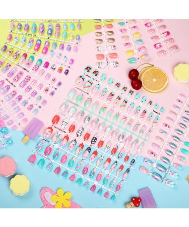 432pc Kids False Nail Set - Short Cute Animal Patterned Fake Nail Tips for Girls | Nail Decor & Gift - Buy Online on GoSupps.com