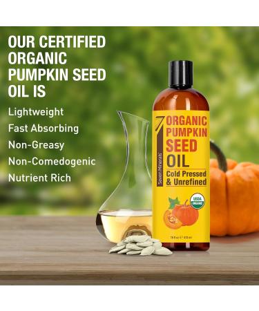 Organic Pumpkin Seed Oil 16oz for Hair Growth & Skin - Cold-Pressed & Hexane Free - Deeply Moisturizing & Lightweight - Buy Online on GoSupps.com