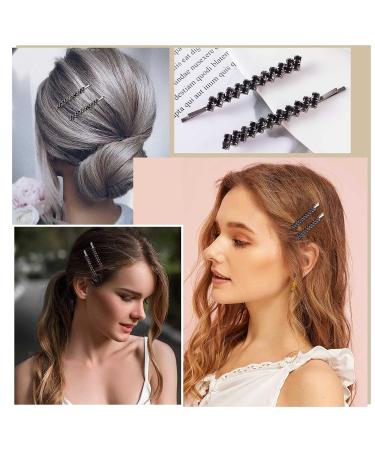 OIIKI 8PCS Black Rhinestones Hair Pins - Crystal Bobby Pins for Women - Sparkle Rhinestone Metal Clips - Girls Hair Jewelry for Parties & Daily Use - Buy Online on GoSupps.com