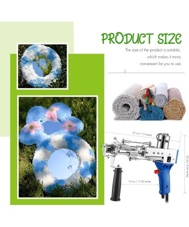Tufting Gun Kit Cut Pile Rug Tufting Gun Electric Carpet Weaving Machine High Speed Carpet Tufting Gun Handheld Knitting Rug Gun with Wool and Tufting Cloth 100-240V  7-21 mm Adjustable - Buy Online on GoSupps.com
