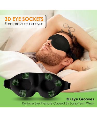 3D Contoured Sleep Mask for Men & Women - Comfortable Black Eye Mask for Travel Naps & Relaxation - Buy Online on GoSupps.com