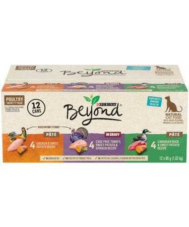 Beyond Wet Cat Food Poultry Variety Pack 3 Flavours - 85 g Can (12 Pack)