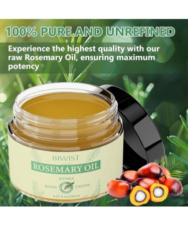 Organic Rosemary Oil for Hair Growth | 100% Natural Hair & Skin Treatment for Men & Women | Rosemary Ointment for Beard Eyebrows & Body Massage (120ml - Buy Online on GoSupps.com
