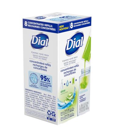 Dial Foaming Hand Wash Concentrated Refill 8 Pack - Aloe-scented 6.72 fl oz with Aloe Vera Extract - Buy Online on GoSupps.com